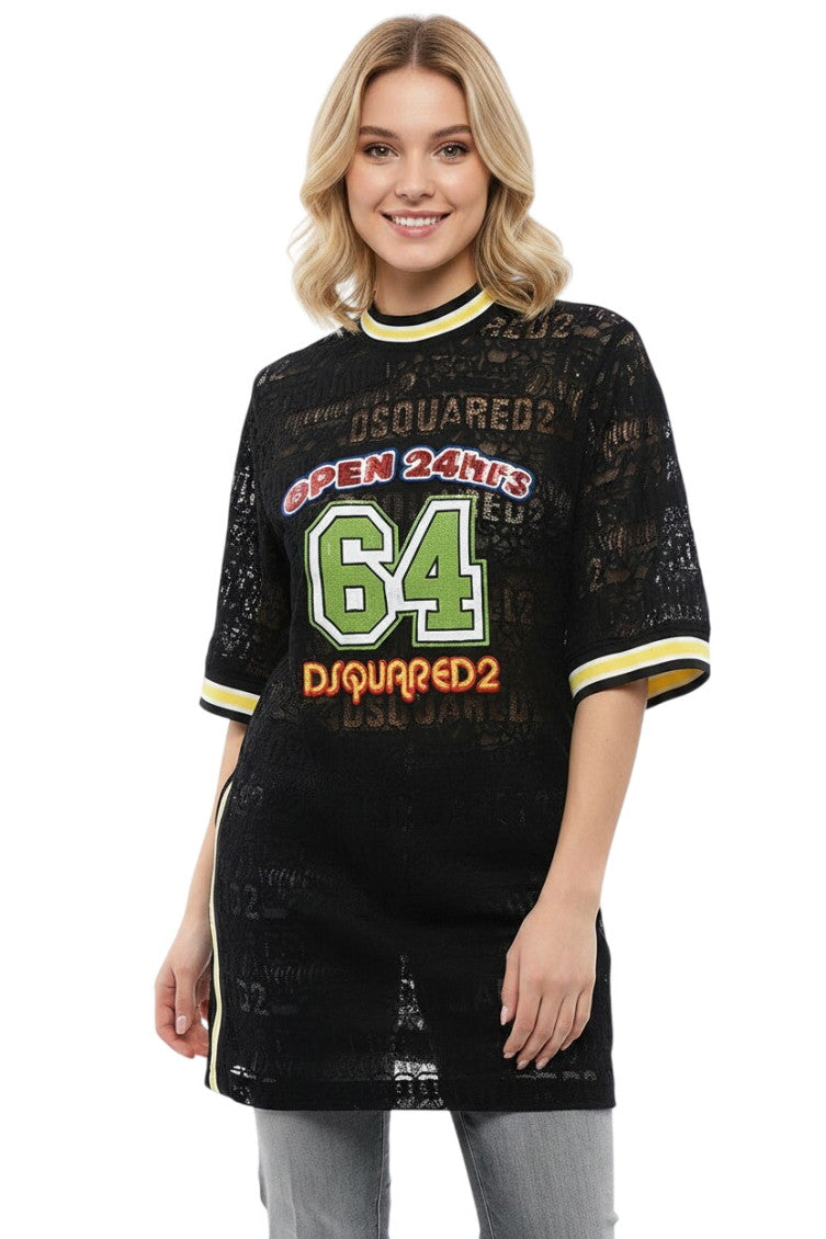 Black Graphic Crew Neck T-Shirt 1