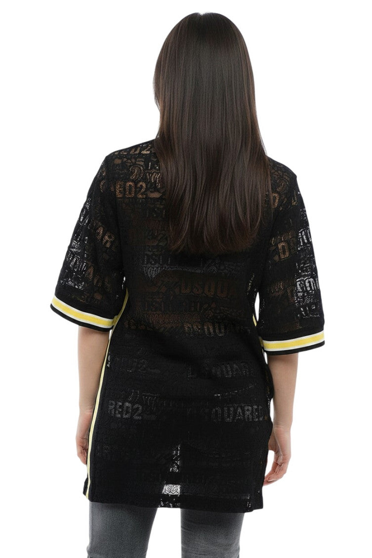 Black Graphic Crew Neck T-Shirt 2