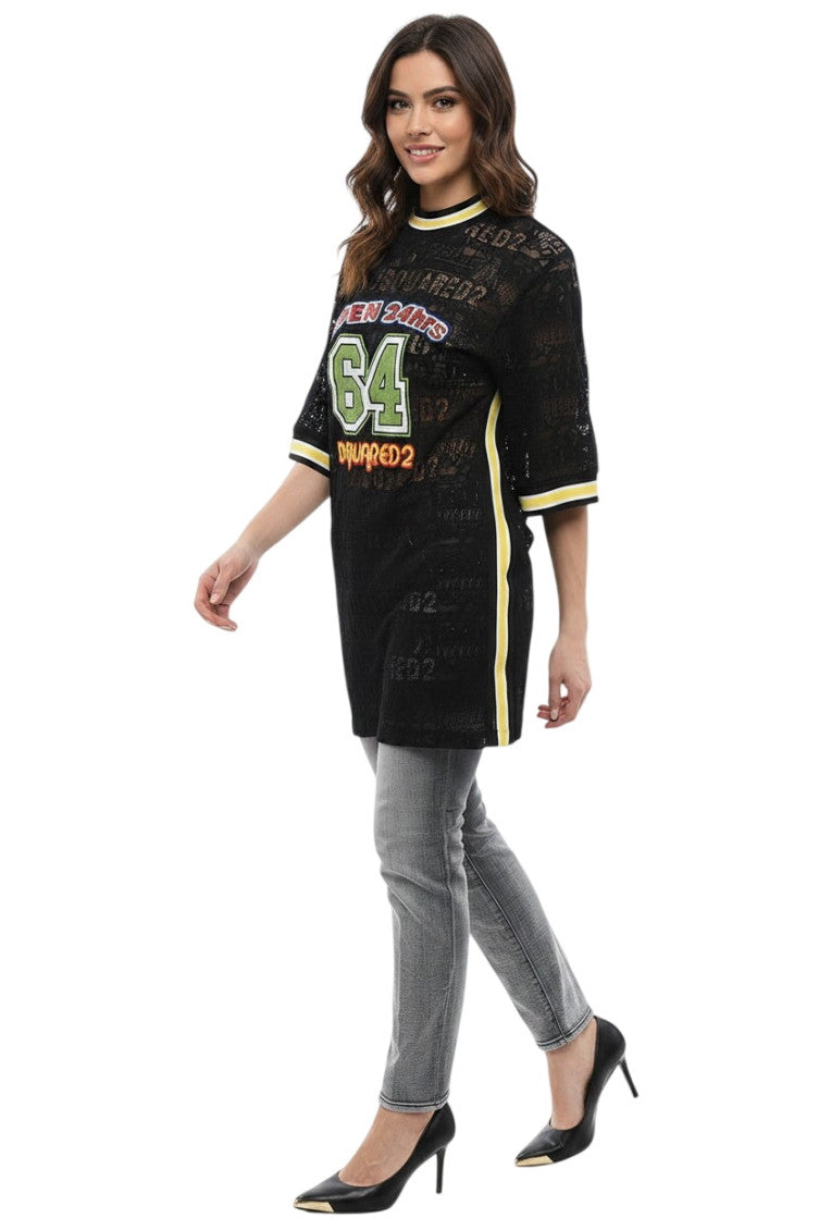 Black Graphic Crew Neck T-Shirt 3