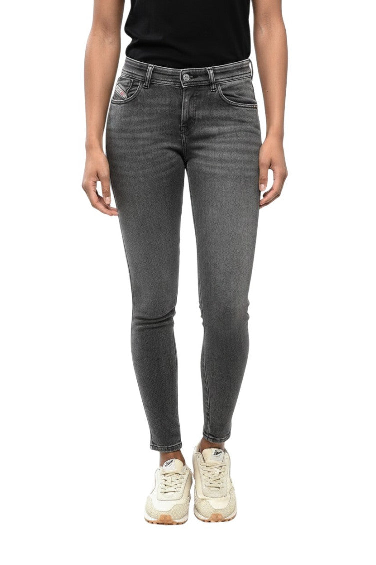 Grey Skinny Mid Rise Jeans 2