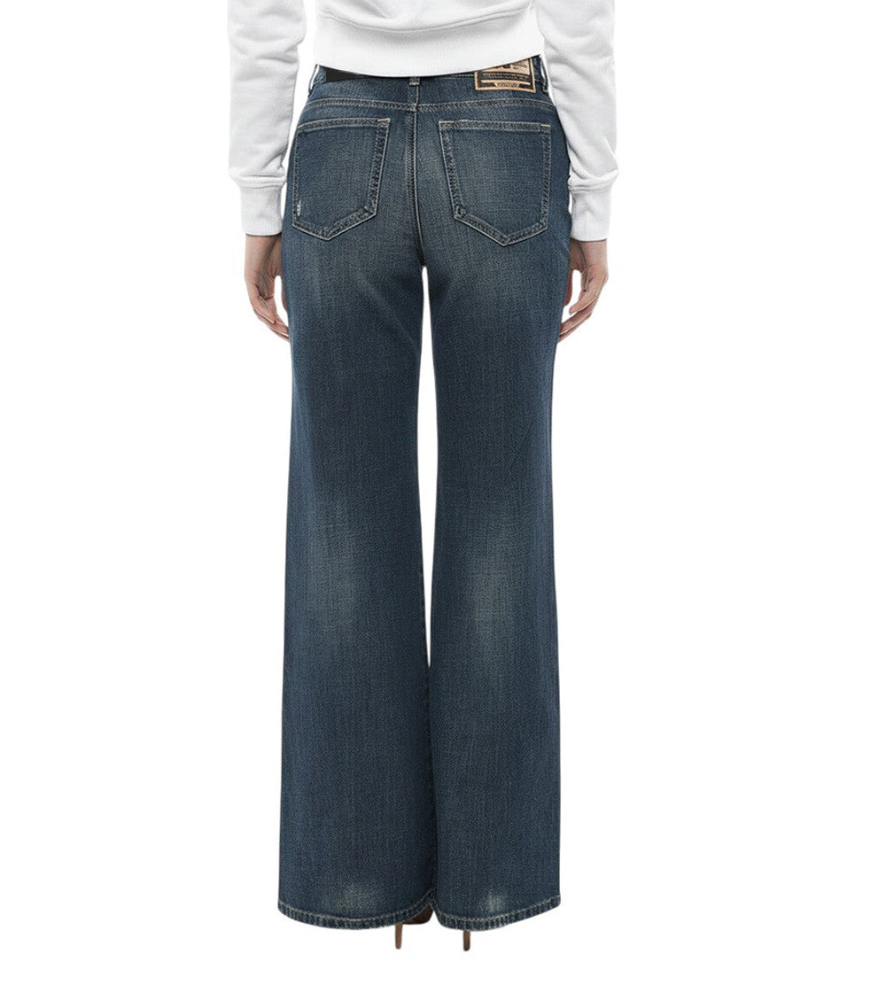 Blue Flared Mid Rise Jeans 2