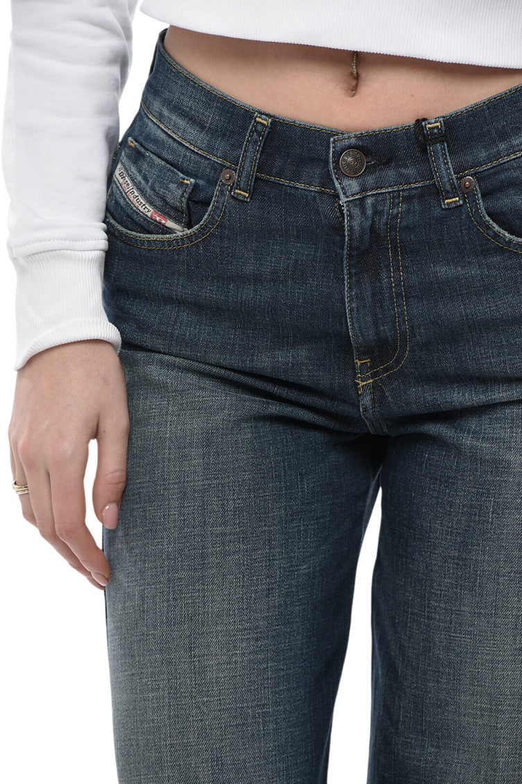 Blue Flared Mid Rise Jeans 3