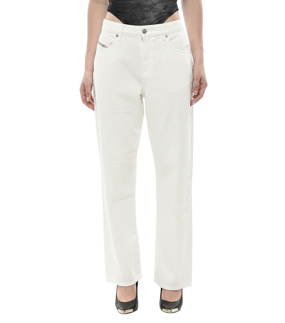 White Regular Mid Rise Jeans 1