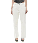 White Regular Mid Rise Jeans 1