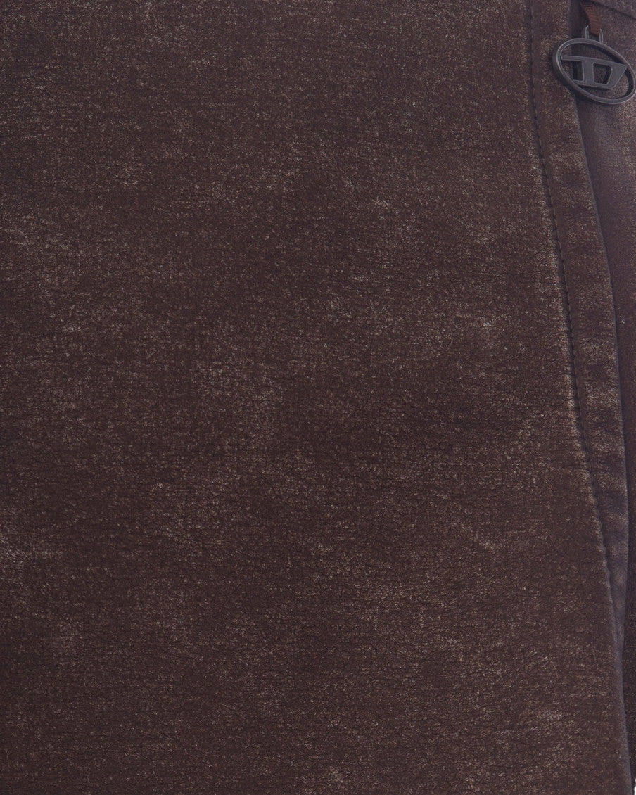 Dark Brown Solid Mini Skirt 3