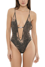Black Embellished Logo Swimwear 1