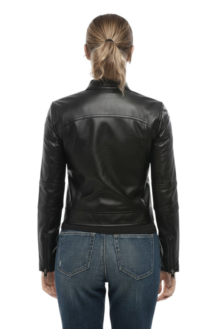 Black Solid Mandarin Collar Jacket 2