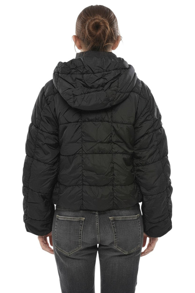 Black Quilted Hood Jacket 2