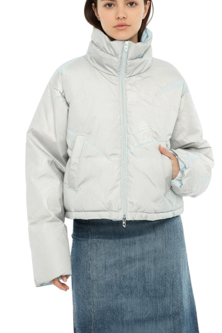 Light Blue Mock Collar Jacket 1