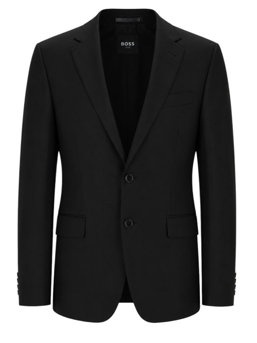 Black Notched Lapel Blazer 1