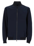Dark Blue Band Collar Jacket 1