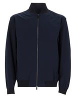 Dark Blue Band Collar Jacket 1