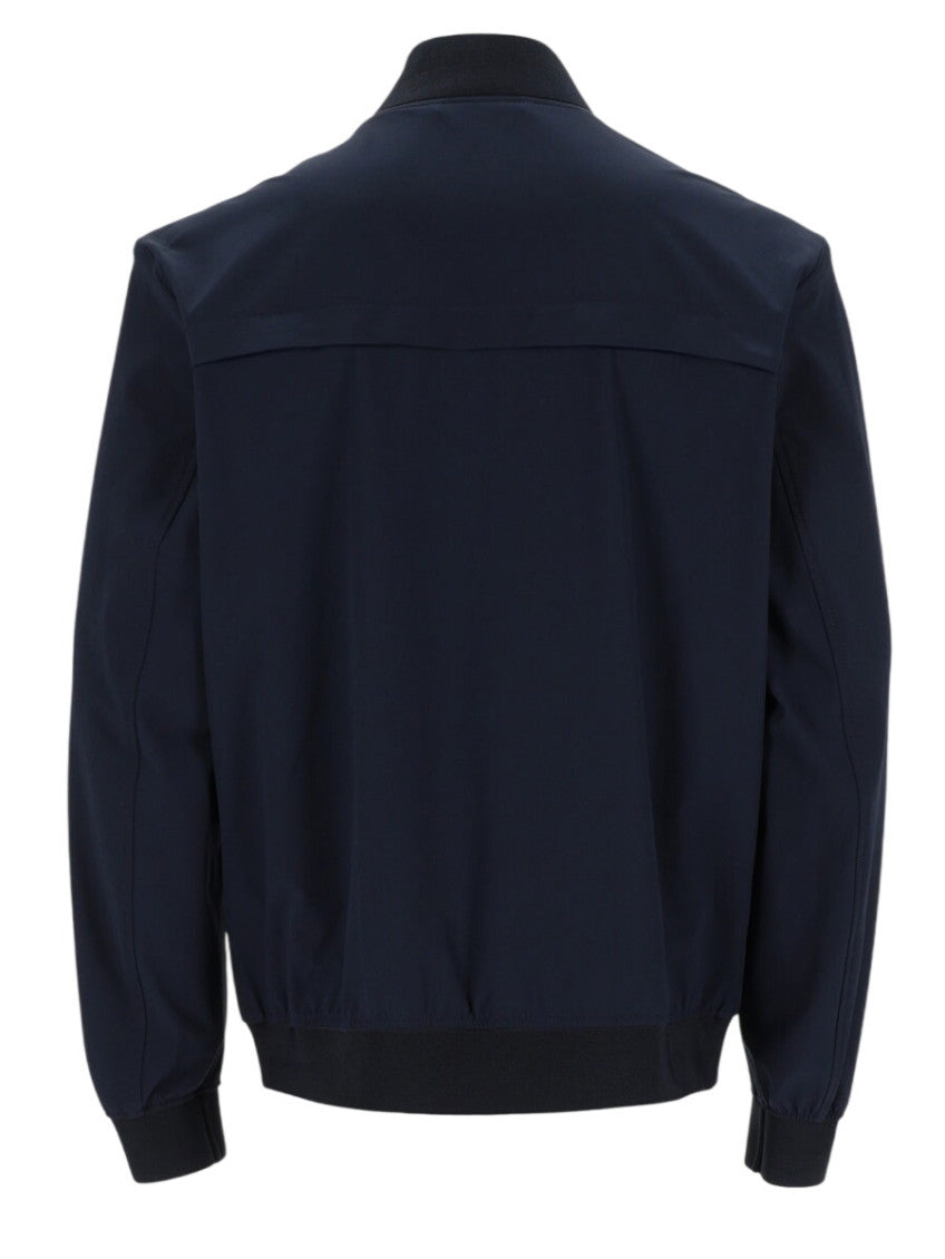 Dark Blue Band Collar Jacket 2