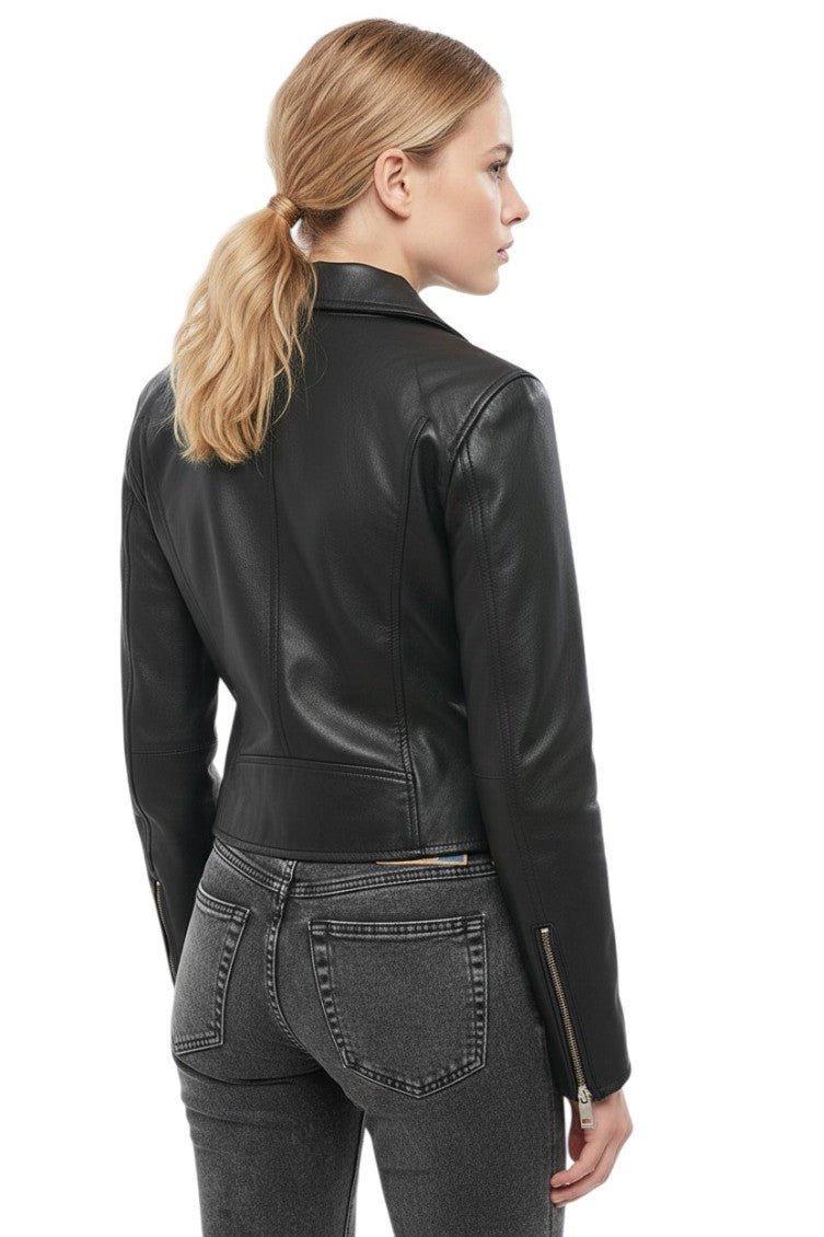 Black Solid Shirt Collar Jacket 2