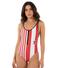 Red Stripes Swimsuit 1