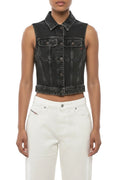 Black Solid Shirt Collar Jacket 1