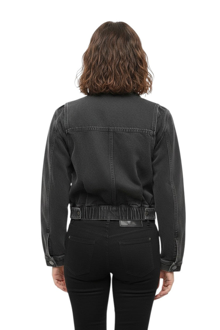 Grey Solid Shirt Collar Jacket 2