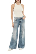 Blue Flared Mid Rise Jeans 1