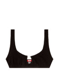 Black Solid Scoop Neck Top 1