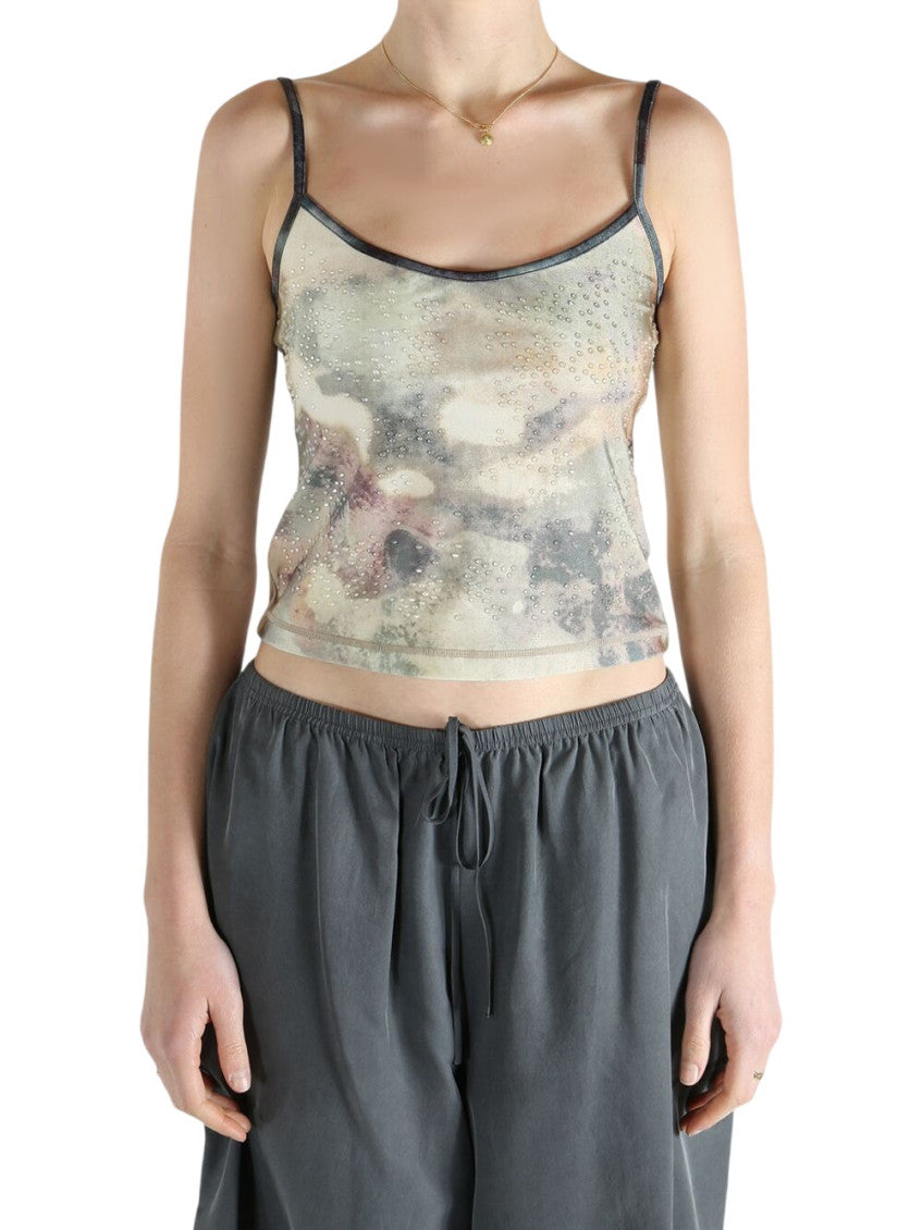 Green Printed Scoop Neck Top 2