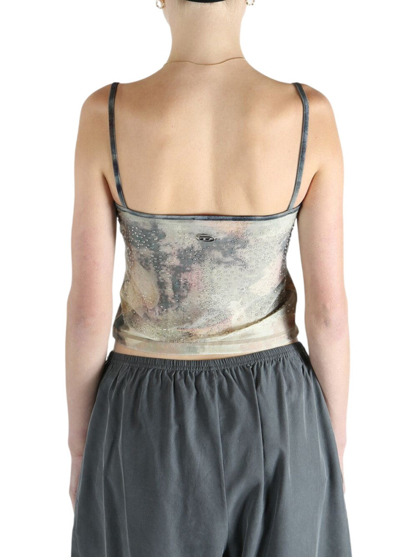 Green Printed Scoop Neck Top 3