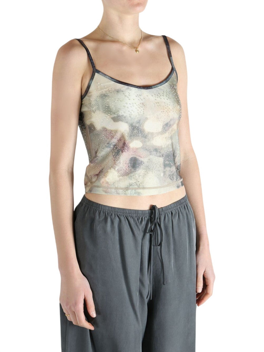 Green Printed Scoop Neck Top 4