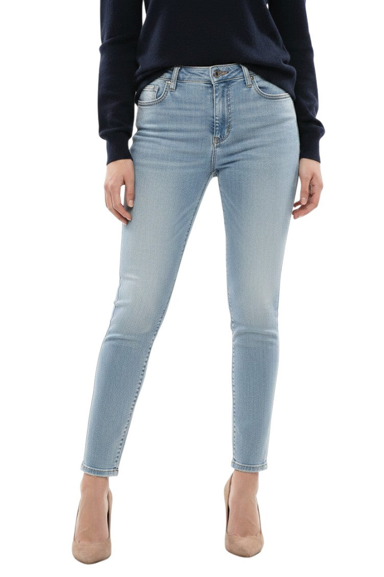 Blue Skinny Mid Rise Jeans 1