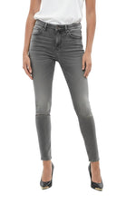 Grey Stone Washed Denim Skinny Fit Jeans BABHILA with 14cm Rise 1