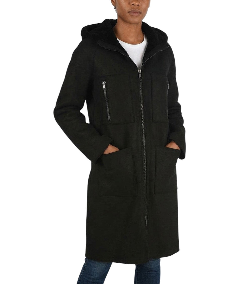 Black Solid Hood Jacket 1