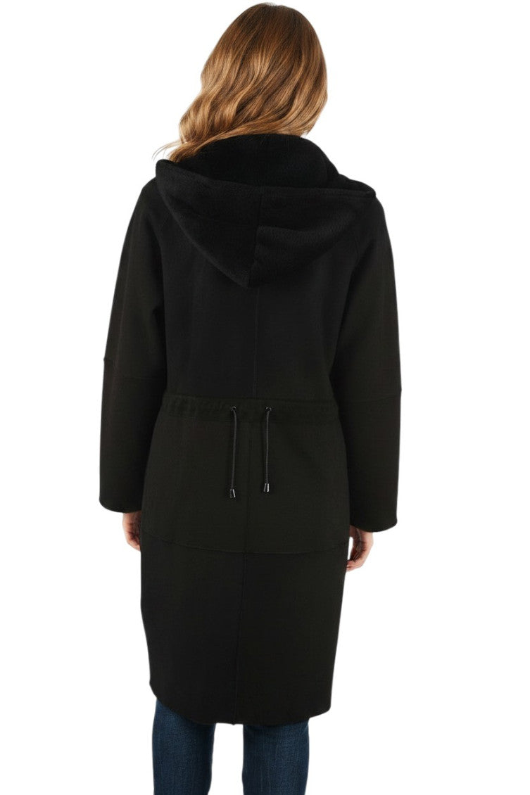 Black Solid Hood Jacket 2