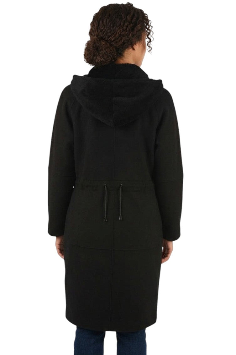 Black Solid Hood Jacket 2