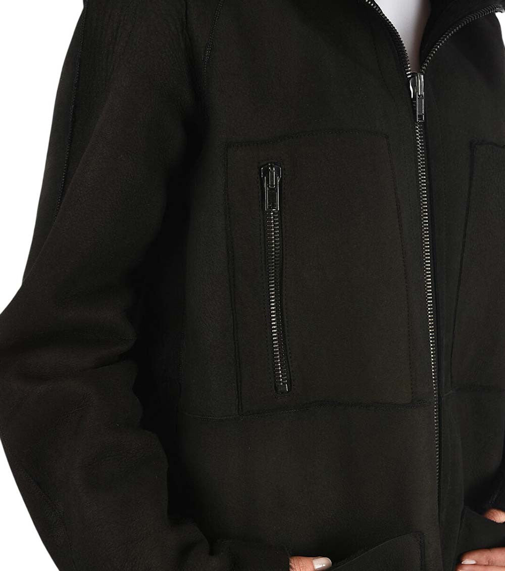 Black Solid Hood Jacket 3