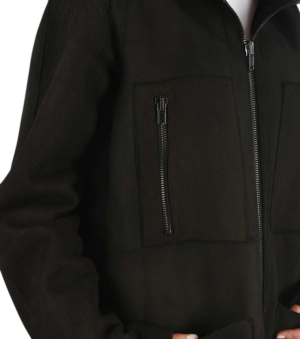 Black Solid Hood Jacket 3