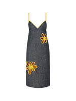 Blue Embellished V Neck Midi Dress 1