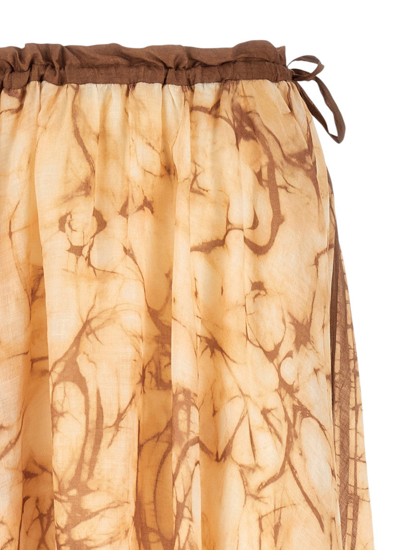 Beige Printed Maxi Skirt 3