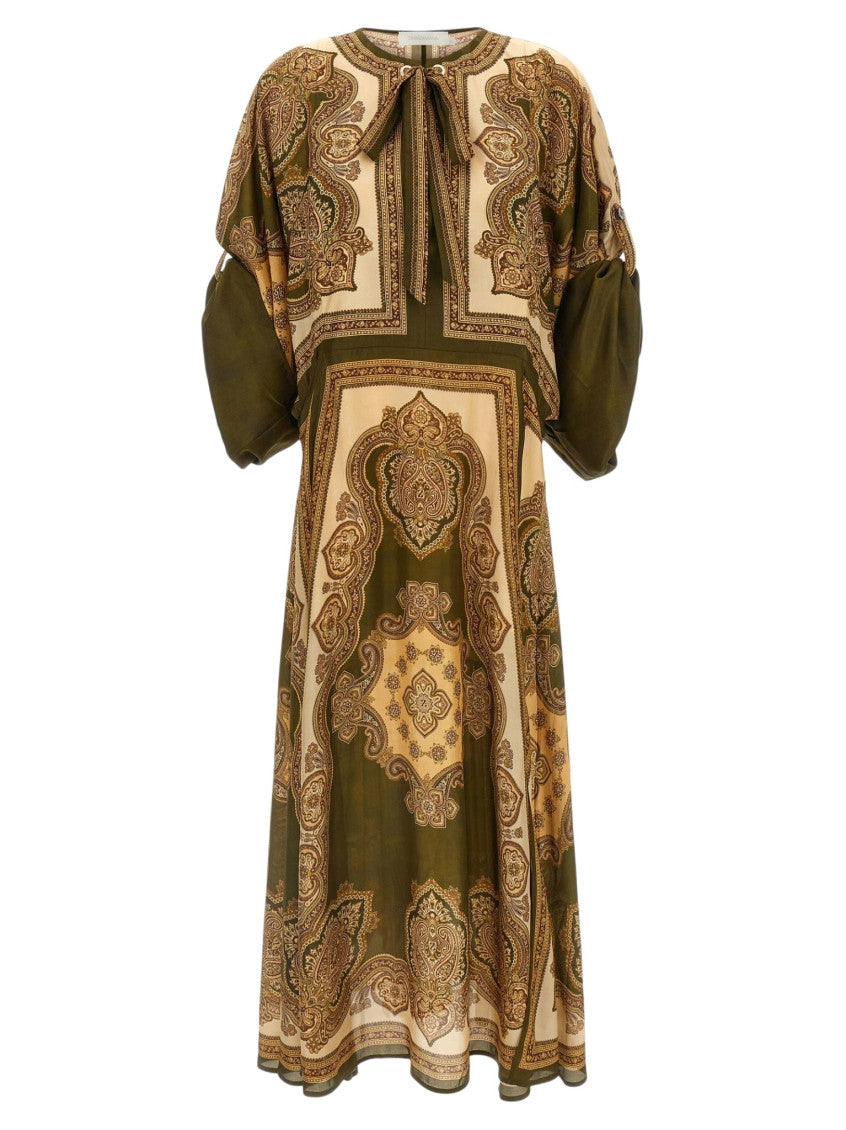 Multicolor Paisley Round Neck Maxi Dress 1