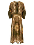 Multicolor Paisley Round Neck Maxi Dress 1