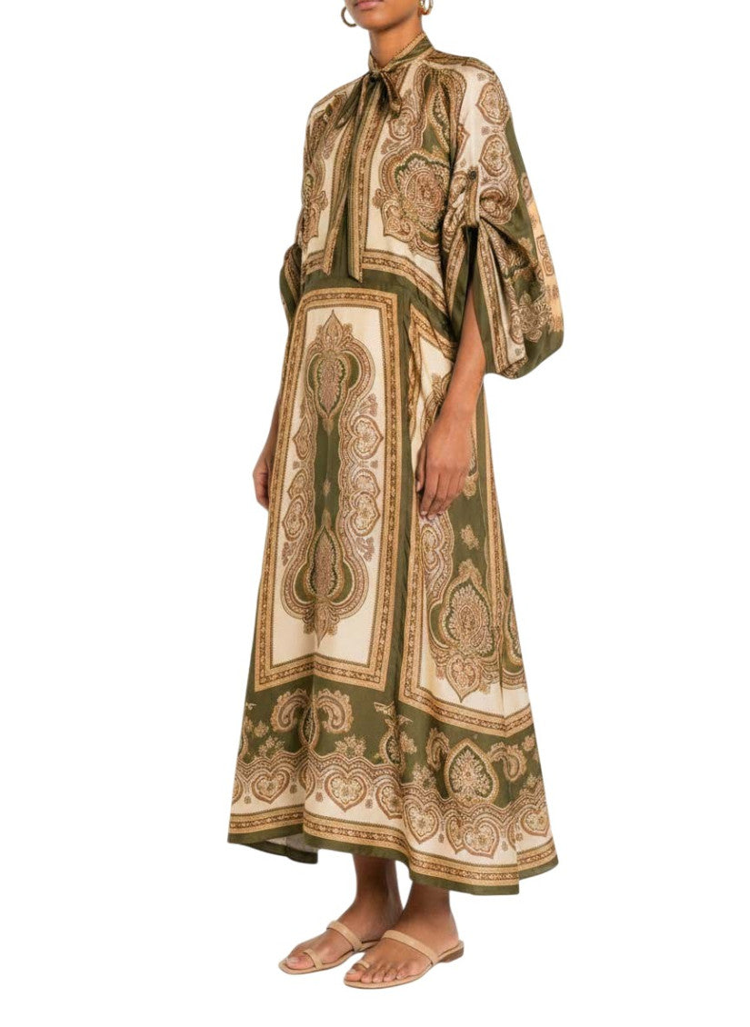 Multicolor Paisley Round Neck Maxi Dress 3