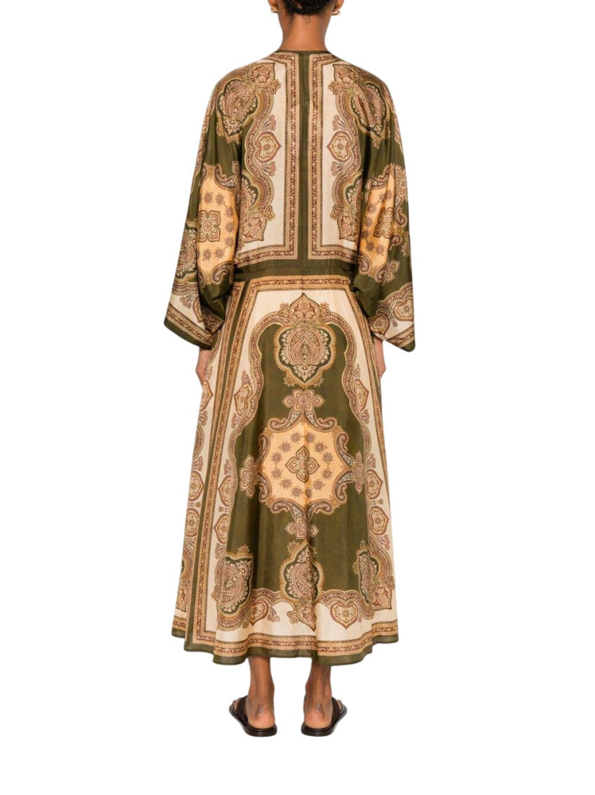 Multicolor Paisley Round Neck Maxi Dress 4