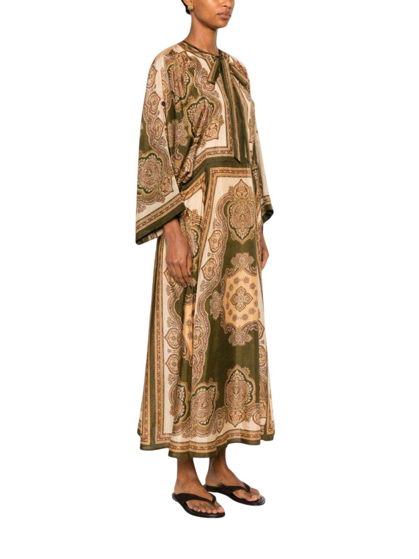 Multicolor Paisley Round Neck Maxi Dress 5