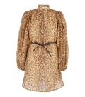 Multicolor Animal Print Mandarin Collar Dress 1