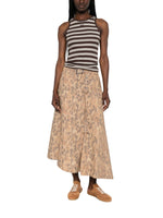 Beige Printed Midi Skirt 1