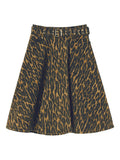 Olive Animal Print Midi Skirt 1