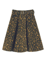 Olive Animal Print Midi Skirt 1