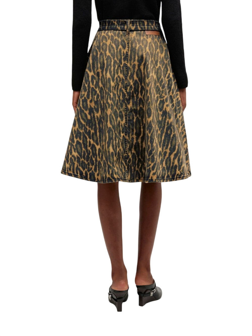 Olive Animal Print Midi Skirt 3
