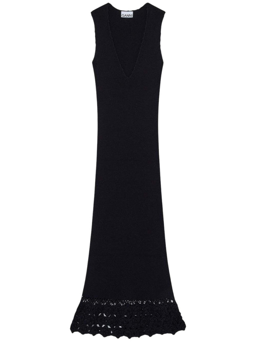 Black V Neck Maxi Dress 1