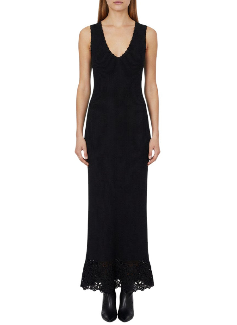 Black V Neck Maxi Dress 2