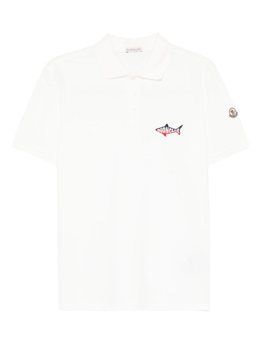 White Logo Shirt Collar Polo 1