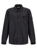Black Solid Shirt Collar Jacket 1