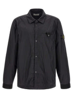 Black Solid Shirt Collar Jacket 1